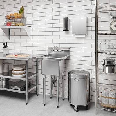 Image showing 5 th AmGood 22 in. x 20 Stainless Steel Utility Sink with Faucet