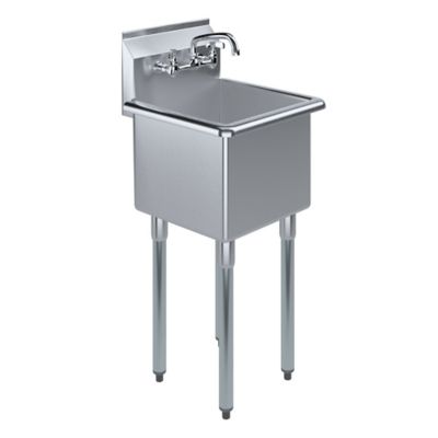 AmGood 18.5 x 18 Utility Sink with Faucet