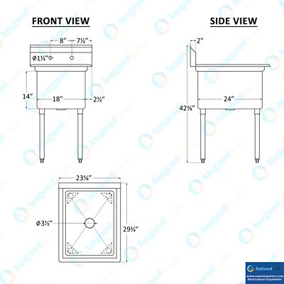 Image showing 6 th AmGood 30 x 24 Utility Sink with Faucet