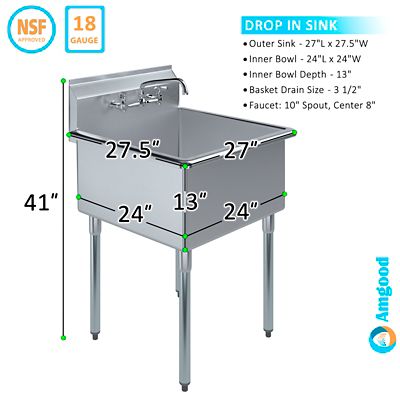 Image showing  30 x 29.5 Utility Sink with Faucet