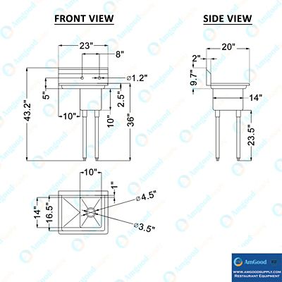 Image showing 6 th AmGood 23 x 20 Utility Sink with Faucet