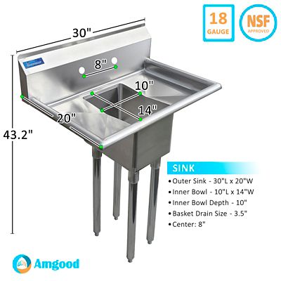 Image showing  20 x 30 Prep & Utility Sink.No Faucet