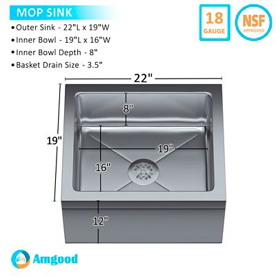 Image showing  19 x 22 x 12in. Floor Mop Sink