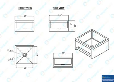 Image showing  24 x 24 x 13in. Floor Mop Sink