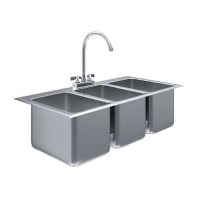 AmGood 37 in. 3 Compartment Drop in. Sink