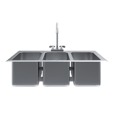 Image showing  37 in. 3 Compartment Drop in. Sink