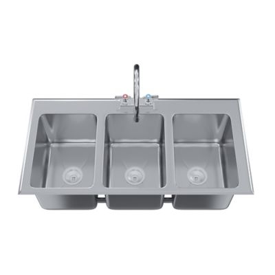 Image showing  37 in. 3 Compartment Drop in. Sink
