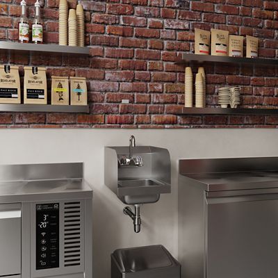 Image showing 5 th AmGood 12 in. x 16 in. Hand Sink with Side Splash