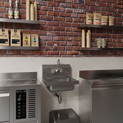 Image showing 5 th AmGood 17 in. x 15 in. Stainless Steel Hand Sink