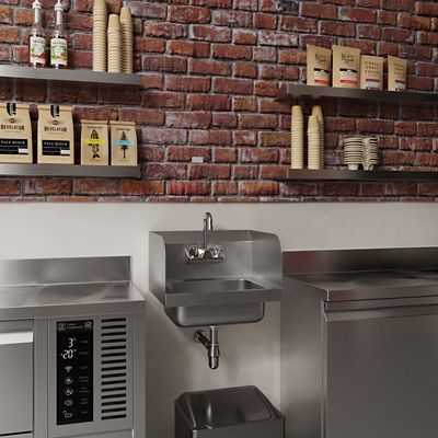 Image showing 5 th AmGood 17 in. x 15 in. Hand Sink with Side Splash