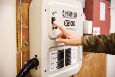 Image showing 8 th Champion Power Equipment 30 Amp Indoor-Rated Manual Transfer Switch 25 ft. Generator Power Cord & Weather-Resistant Inlet Box