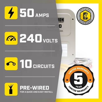 Image showing  50 Amp Indoor-Rated Manual Transfer Switch 30 ft. Generator Power Cord & Weather-Resistant Power Box