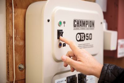 Image showing 9 th Champion Power Equipment 50 Amp Indoor-Rated Manual Transfer Switch 30 ft. Generator Power Cord & Weather-Resistant Power Box
