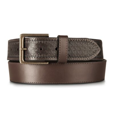Blue Mountain Men's Leather Western Tab Belt, 1-1/2 in.