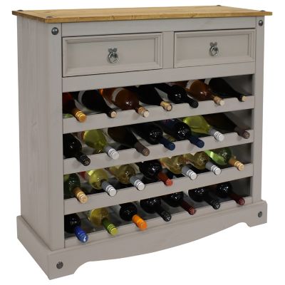 Sunnydaze Decor 28-Bottle Freestanding Wine Rack - Solid Pine