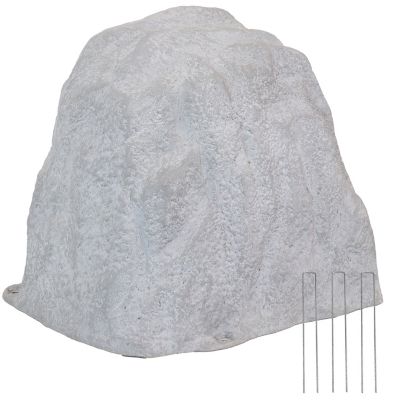 Sunnydaze Decor Outdoor Lightweight Polyresin Landscape Rock Septic Cover with Stakes - Gray - 21.5 in.