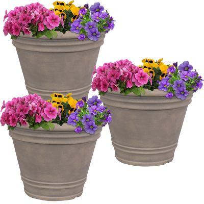 Sunnydaze Decor Franklin Polyresin Outdoor/Indoor Unbreakable UV-Resistant Flower Pot Planter