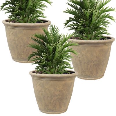 Sunnydaze Decor Anjelica Polyresin Indoor/Outdoor Unbreakable Double-Walled UV-Resistant Flower Pot Planter