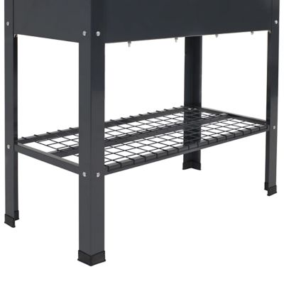 Image showing  Hot Dip Galvanized Steel Raised Garden Bed with Mesh Shelf, 35.75 x 16 x 31.75in., Gray, 2 pk.