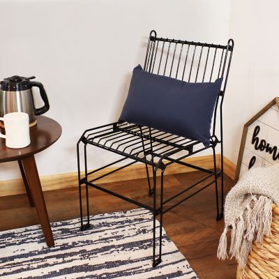 Image showing 7 th Sunnydaze Decor Indoor/Outdoor Furniture Steel Wire Dining Chairs - Black - 2pc