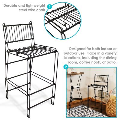 Image showing  Indoor/Outdoor Furniture Steel Wire Bar-Height Dining Chair