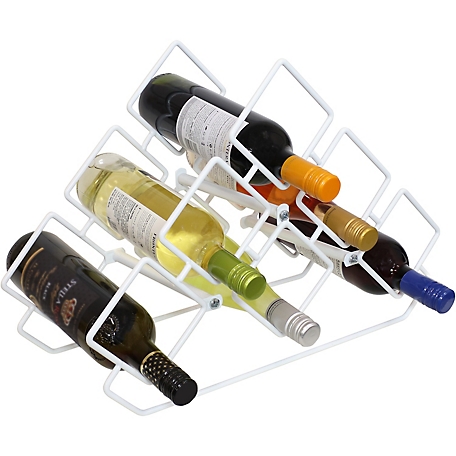 Sunnydaze Decor Modern 6-Bottle Triangular Wine Rack - Indoor Steel Wire Tabletop Accent