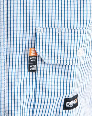 Image showing  Men's Flame-Resistant Button-Down Plaid Long-Sleeve Work Shirt