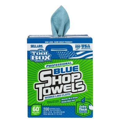 TOOLBOX Toolbox Blue Shop Towels, 200CT Box