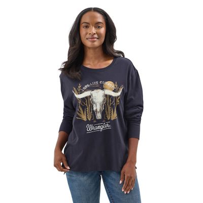 Wrangler Women's Graphic Long Sleeve Relaxed T-Shirt