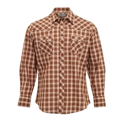 Wrangler Men's Wrancher Plaid Long-Sleeve Button-Down Shirt, 112358516