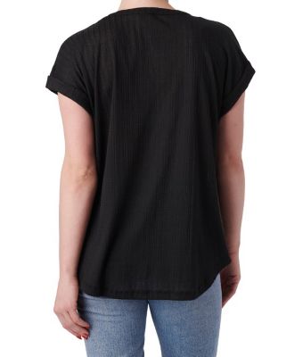 Image showing  Women's Pointelle Linen Blend Knit Short-Sleeve Tunic