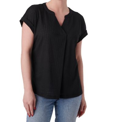 Image showing  Women's Pointelle Linen Blend Knit Short-Sleeve Tunic
