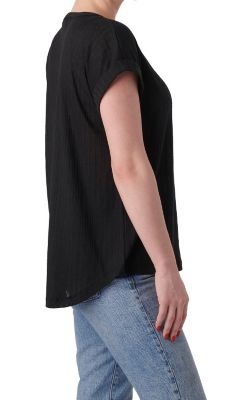 Image showing  Women's Pointelle Linen Blend Knit Short-Sleeve Tunic