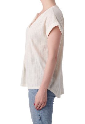 Image showing 2 th Como Vintage Women's Pointelle Linen Blend Knit Short-Sleeve Tunic