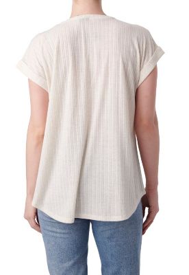 Image showing  Women's Pointelle Linen Blend Knit Short-Sleeve Tunic