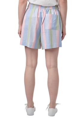 Image showing  Women's Relaxed Fit Linen-Blend Multi Stripe Shorts