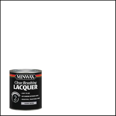 Minwax Brushing Lacquer, Satin, Clear, 1 Quart