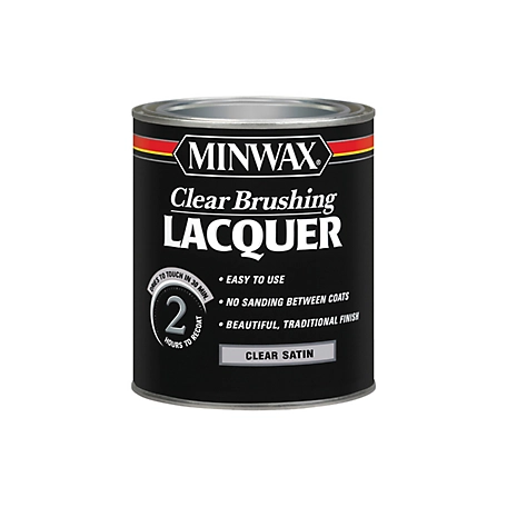 Minwax Brushing Lacquer, Satin, Clear, 1 Quart