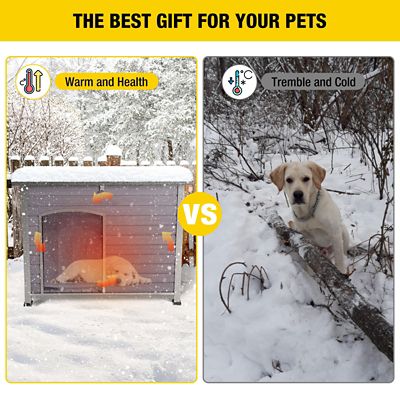 Image showing  Large Insulated Outdoor Dog House with Removable Liner Inside 43.3 in. (L) x 29.4 in. (W) x 33.4 in. (H)