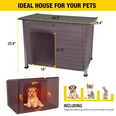 Image showing 5 th Aivituvin Large Insulated Outdoor Dog House with Removable Liner Inside 43.3 in. (L) x 29.4 in. (W) x 33.4 in. (H)