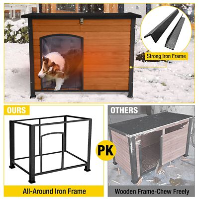 Image showing  Large Insulated Outdoor Dog House with Removable Liner Inside 43.3 in. (L) x 29.4 in. (W) x 33.4 in. (H)