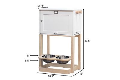 Image showing  50 lb. Parlor MDF Pet Feeder Station, White