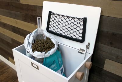 Image showing  50 lb. Parlor MDF Pet Feeder Station, White