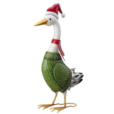 Red Shed 24 in. Festive Standing Metal Goose with Sweater