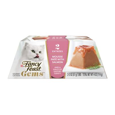 Fancy Feast Purina Gems All Life Stages Mousse Pate with Salmon and Halo of Savory Gravy Wet Cat Food, 2.47 oz., Pack of 2