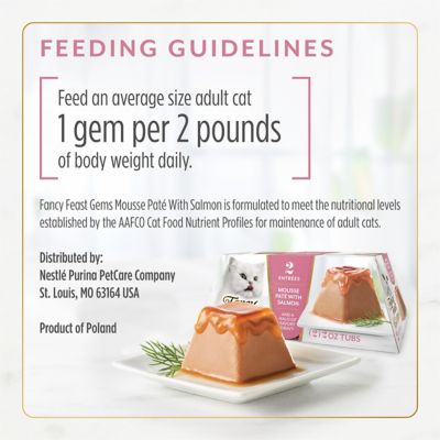 Image showing  Purina Gems All Life Stages Salmon/Halo of Savory Gravy Mousse Pate Wet Cat Food, 2.47 oz., Pack of 2 Cups