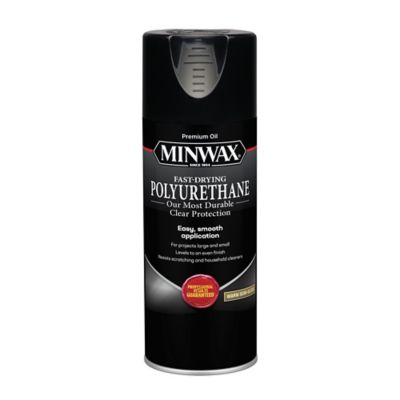 Minwax Fast-Drying Polyurethane Spray, Semi-Gloss, Clear, 11.5 oz.