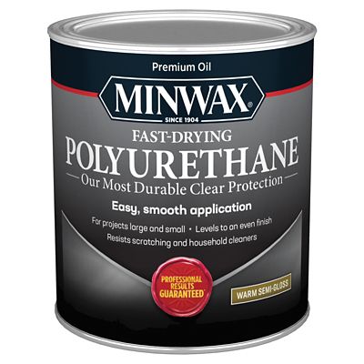 Minwax Fast-Drying Polyurethane, Warm Semi-Gloss, Clear, 1 Quart