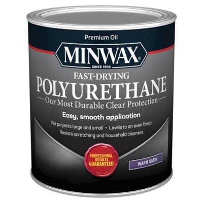 Minwax Fast-Drying Polyurethane, Warm Satin, Clear, 1 Quart