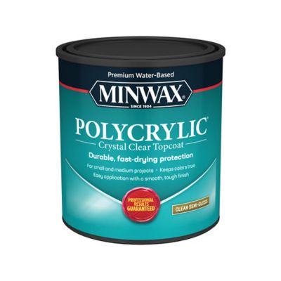 Minwax Polycrylic Protective Finish, Semi-Gloss, Clear, 1 Quart